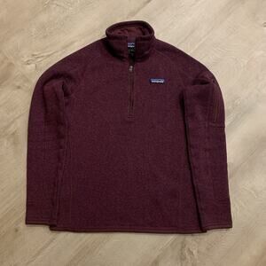 Patagonia Better Sweater 1/4-Zip Women's Small S Dark Currant Zip Sleeve Pocket
